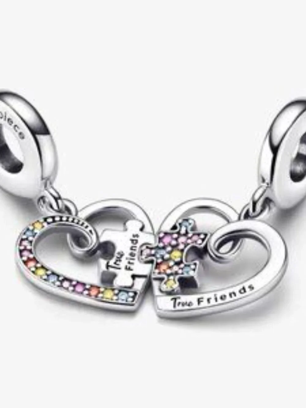 Pandora Puzzle Piece Hearts Splittable Friendship Dangle Charm